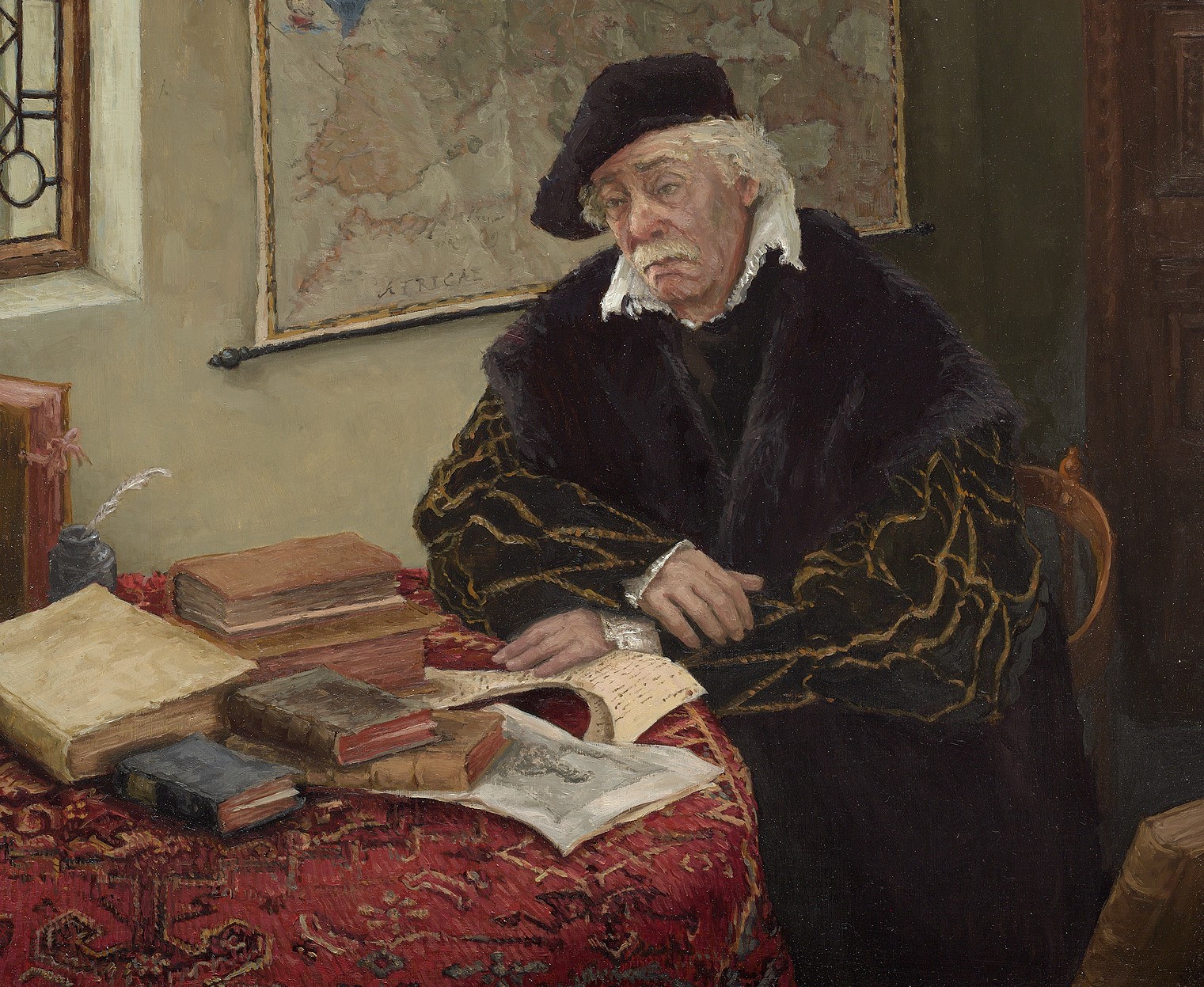 De Filosoof (naar Adriaen van Ostade) - 46 x 36 cm. - Afbeelding 3