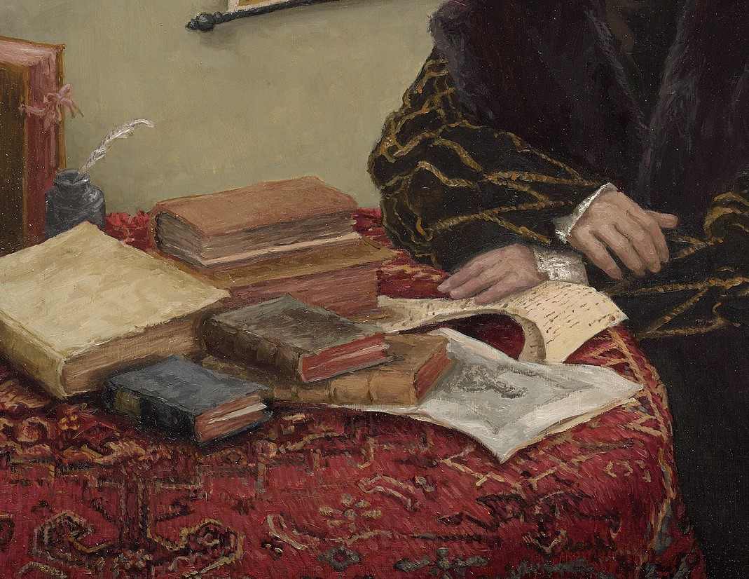 De Filosoof (naar Adriaen van Ostade) - 46 x 36 cm. - Afbeelding 5